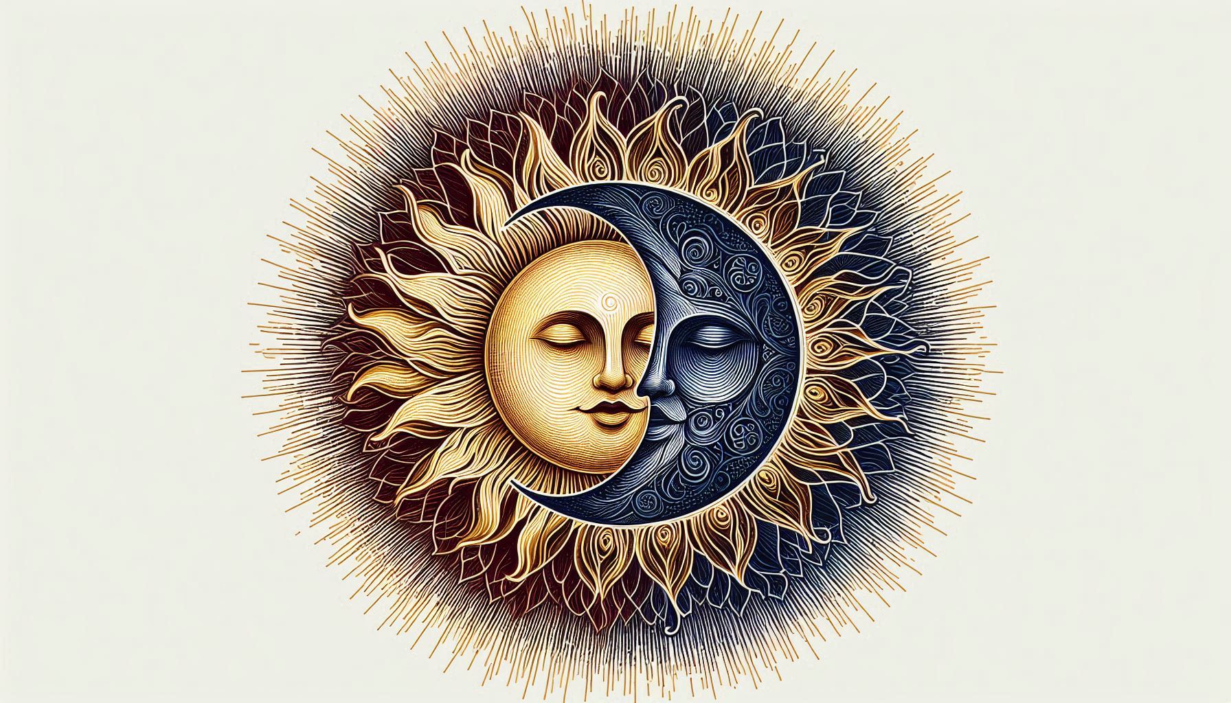 vintage drawing sun moon 4